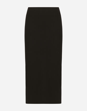Dolce & Gabbana Gonna longuette a linea dritta in jersey Nero F4CQBTFUGKF