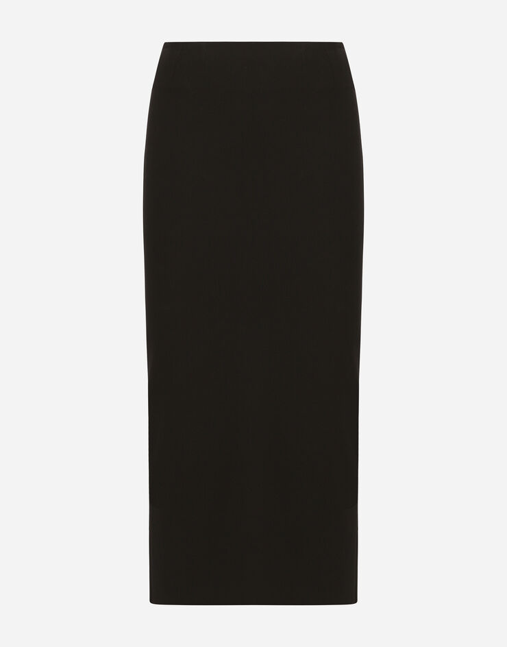 Dolce & Gabbana Falda longuette de corte recto de punto Negro F4CQBTFUGKF