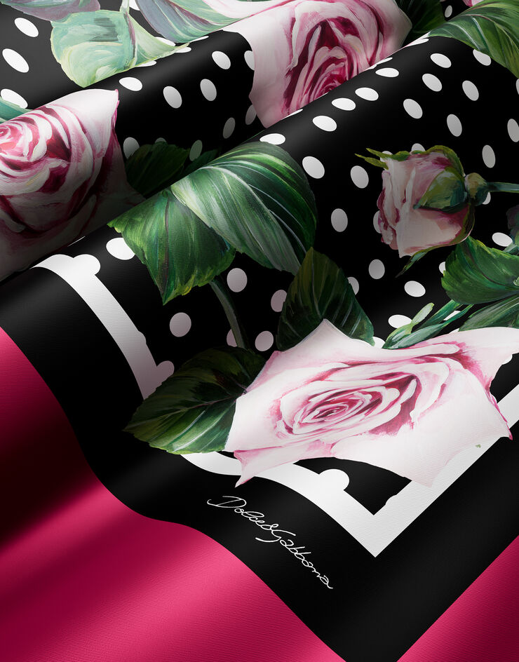 Dolce & Gabbana Rose-print silk twill foulard (90x90) Print FN090RGDCXE