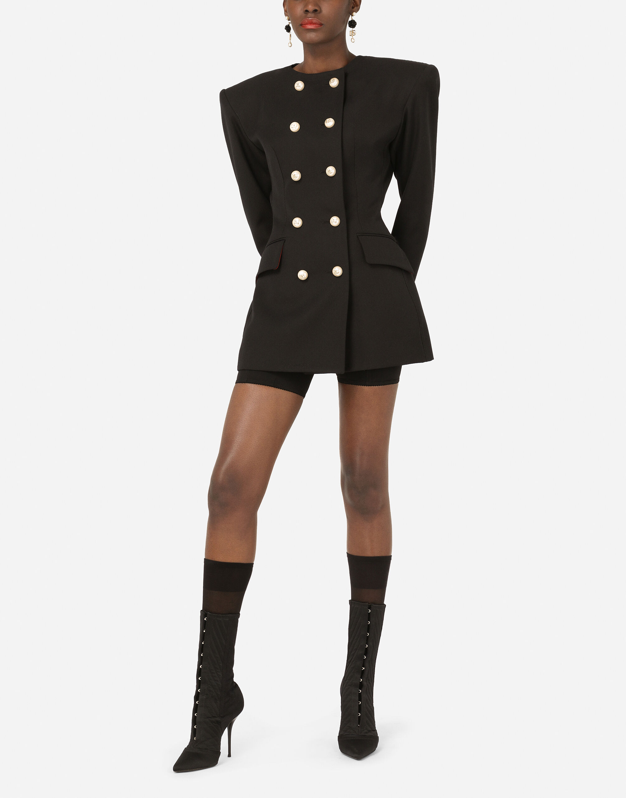 Jersey cycling shorts in Black for Women | Dolce&Gabbana® US