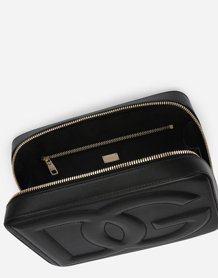 Dolce & Gabbana Mittelgroße Camera Bag DG Logo Bag aus Kalbsleder Schwarz BB7290AW576