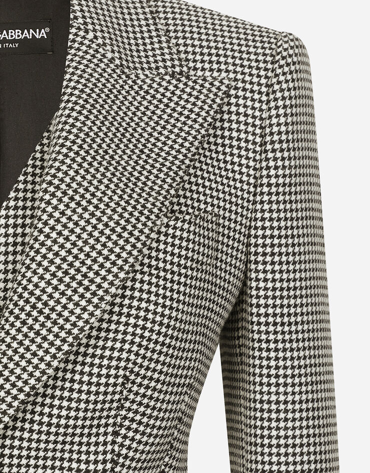Dolce & Gabbana Chaqueta corta con chaleco aplicado con motivo de pata de gallo Multicolor F29YRTFQ2NW