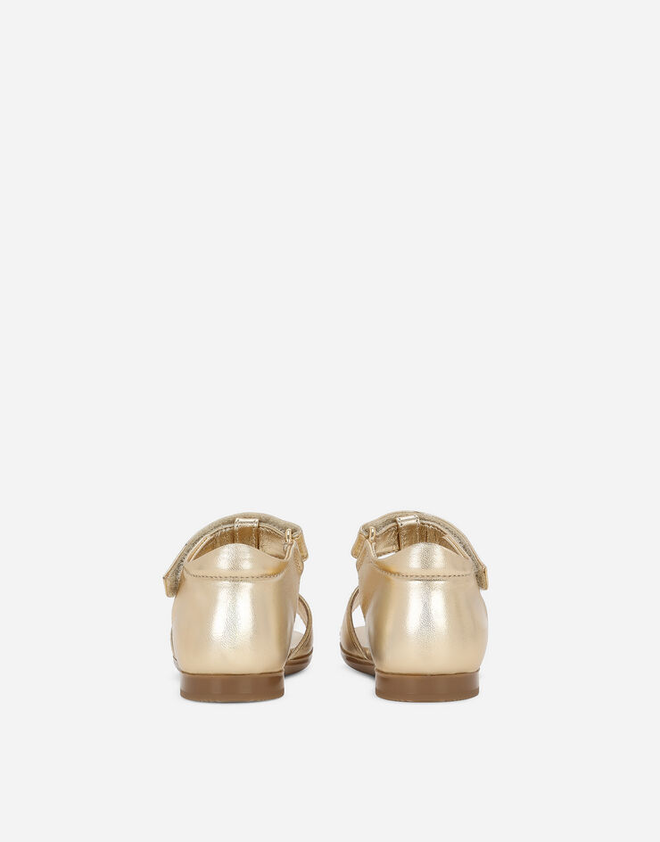 Dolce&Gabbana 层压皮革学步凉鞋 金 D20082A5439