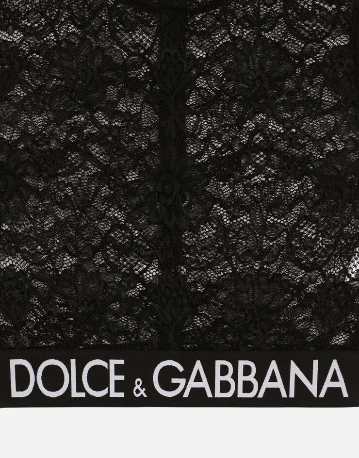 Dolce & Gabbana 레이스 탑 블랙 F758UTFLRFE
