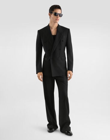 Dolce & Gabbana Zweireihige Jacke Sicilia aus Schurwolle Black G2VN8TGK048