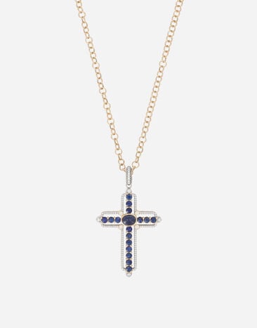 Dolce & Gabbana Sicily pendant in 18-karat yellow and white gold, blue sapphires and diamonds Yellow WAQP2GWSAP1