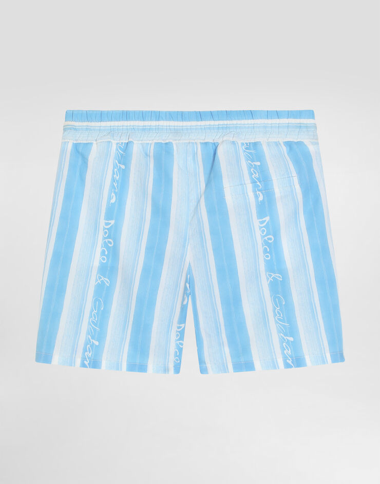 Dolce & Gabbana Poplin shorts with striped print Blue L13Q08HS5SS
