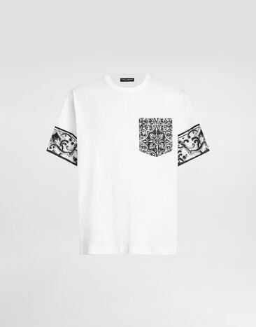 Dolce & Gabbana Short-sleeved t-shirt with majolica print White G8SB2TG7O8Y