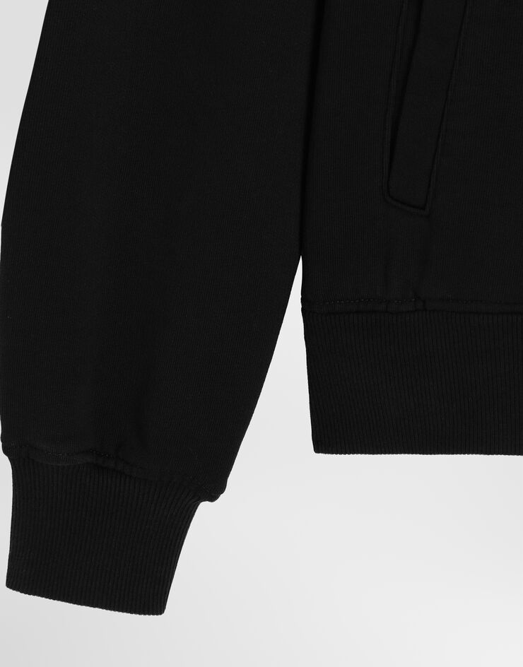 Dolce & Gabbana Jersey sweatshirt with heraldic patch Blue G9BGDZG7PZT