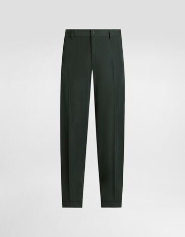 Dolce & Gabbana Woolen pants with turn-ups Green GP11XTFU2OW