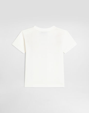 Dolce & Gabbana Jersey t-shirt with print and sequin embroidery White L2JTKTG7P4U