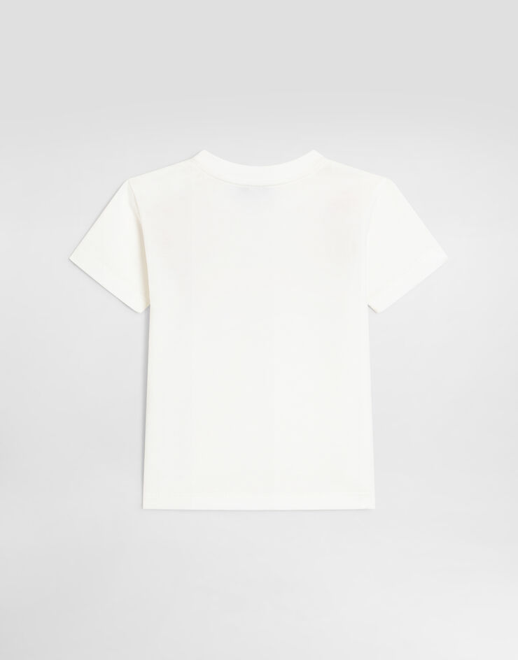 Dolce & Gabbana Jersey t-shirt with print and sequin embroidery White L2JTKTG7P4U