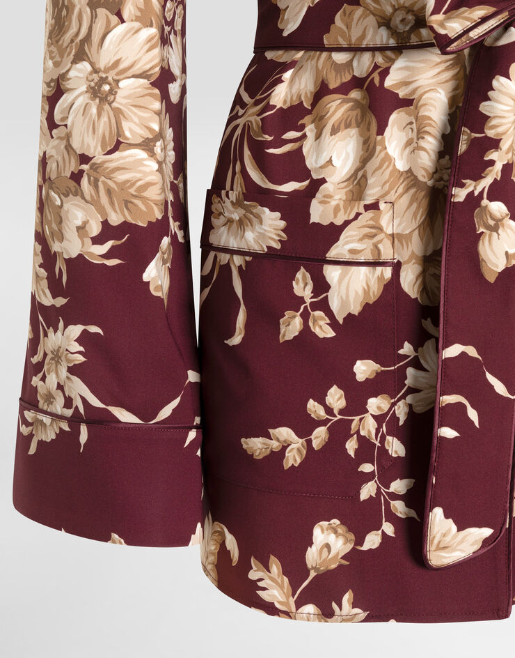 Dolce & Gabbana Рубашка Vanity из шармеза с принтом в виде роз Отпечатки F5Q03TFSA7Y