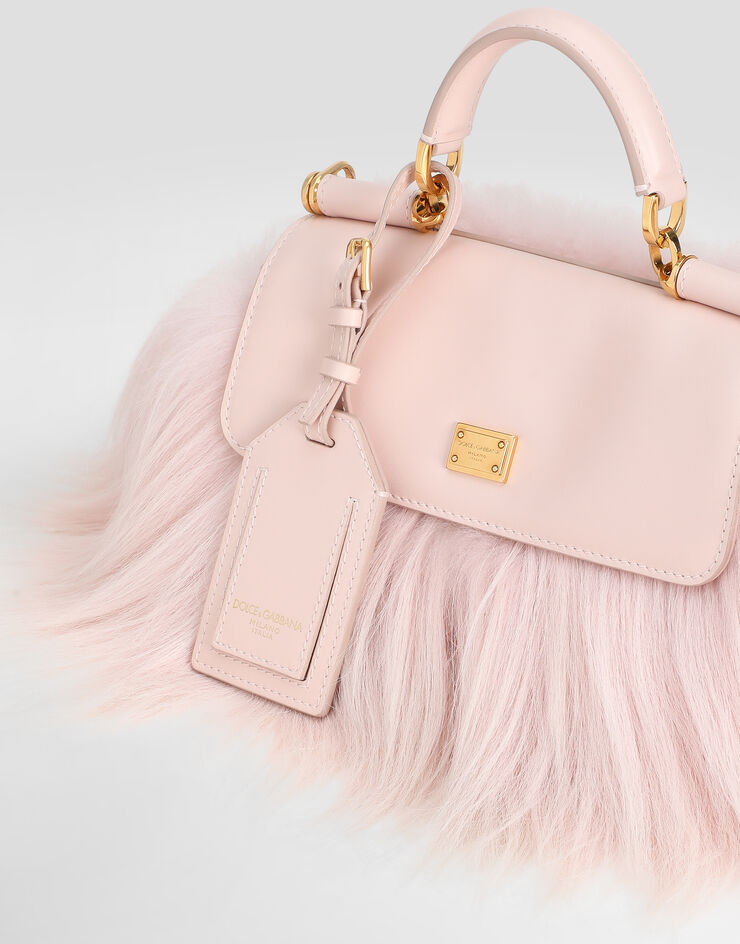 Dolce & Gabbana Mini My Sicily handbag in long-hair goat fur and plongé calfskin Multicolor BB7864B0683