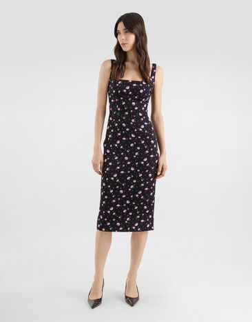 Dolce & Gabbana Carnations-print sheath dress Multicolor F6F4ZTFSA8M