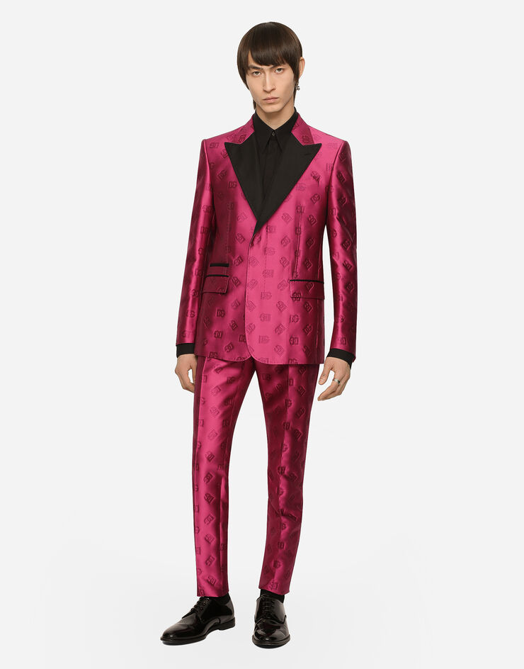 Dolce & Gabbana Single-breasted Sicilia-fit tuxedo jacket with DG jacquard detailing 푸시아 핑크 G2RQ2THJMO3