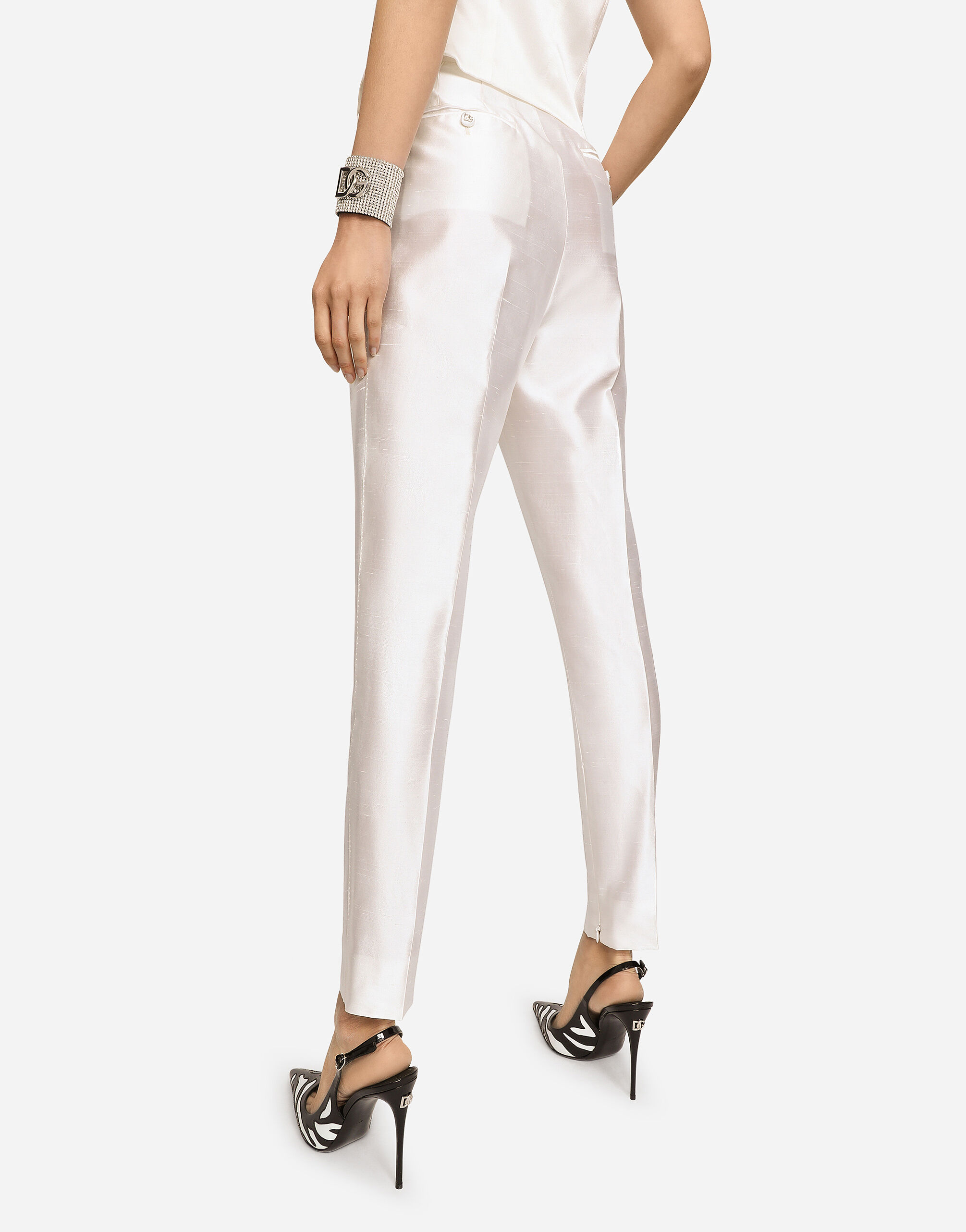 パンツ DOLCE  GABBANA Women Straight Pants FTC0VTFUFJRW0001 White Dolce & Gabbana high-waisted straight-leg Trousers | White