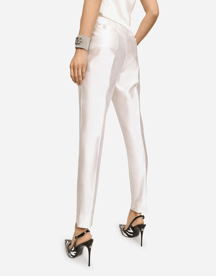 Dolce & Gabbana Hose aus Shantung Weiss FTCJDTFU1L5