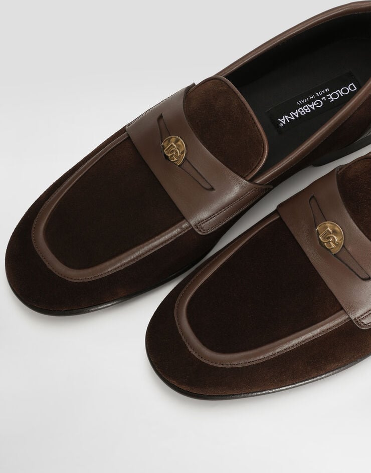 Dolce & Gabbana Split calfskin slipper Brown A50741A0084
