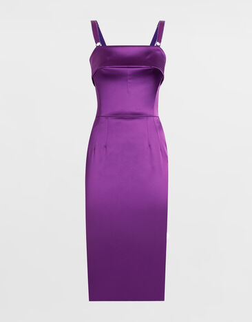 Dolce & Gabbana Fitted satin dress Purple F60AWTFURHM
