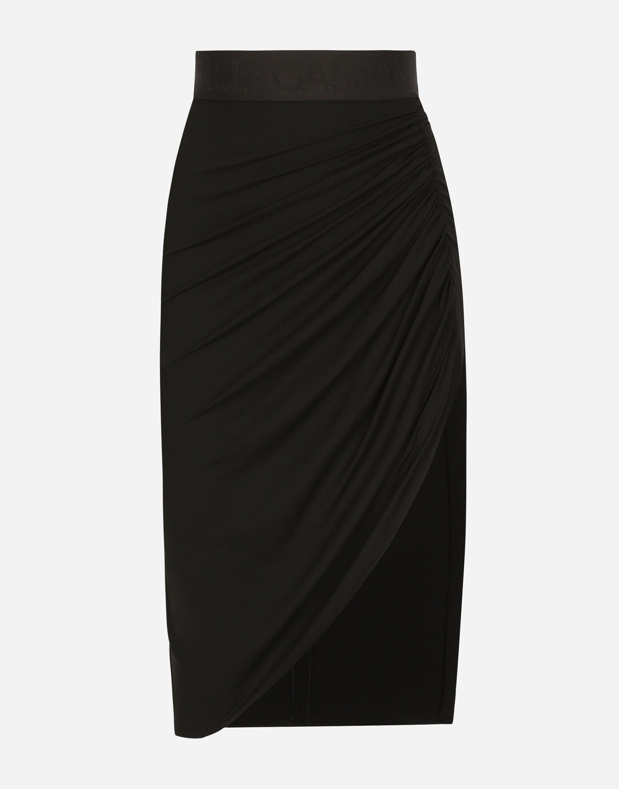 Dolce & Gabbana Asymmetrical jersey skirt with draping 405 Devotion MKUPLIP0009