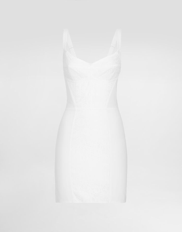 Dolce & Gabbana Slip Dress im Miederdesign Weiss F63G8TG9798
