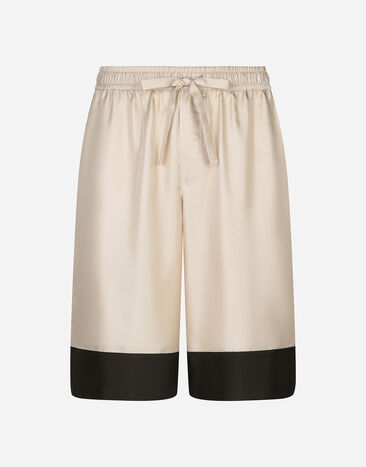 Dolce & Gabbana Long silk shorts Turtle Dove GP095ZGI119