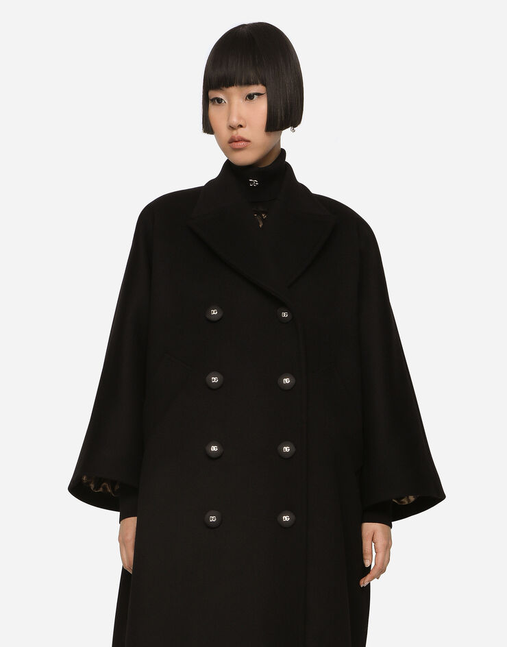 Dolce & Gabbana Abrigo de paño con botonadura doble Negro F0C1OTFU3OE