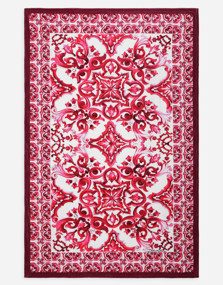 Dolce & Gabbana Majolica-print terry beach towel (114x185) Mehrfarbig O5A03JONN82