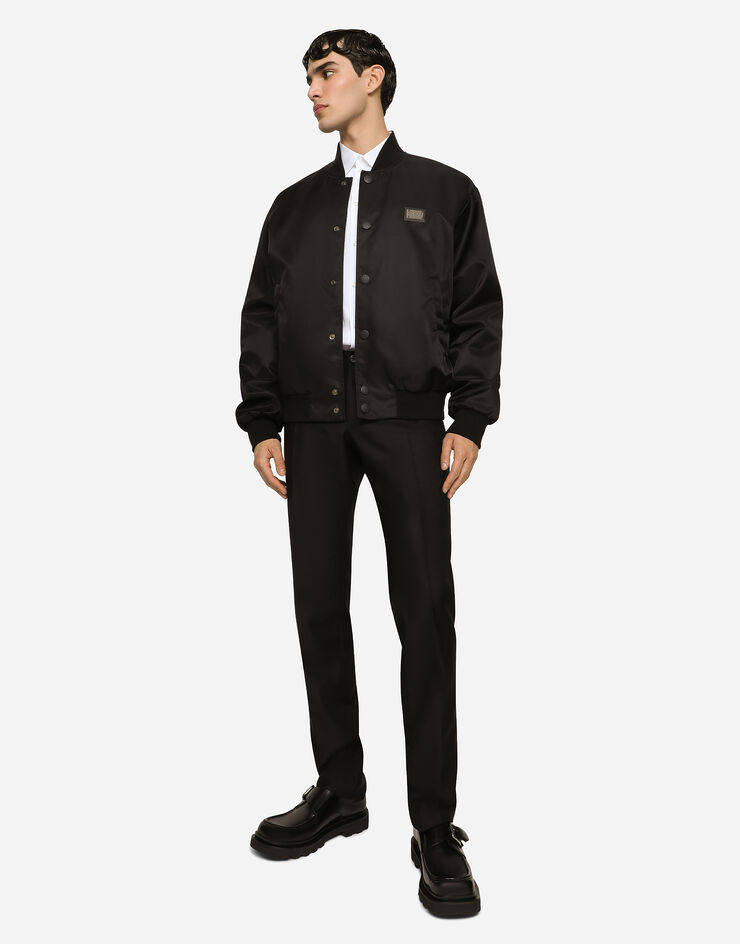 Dolce&Gabbana Nylon jacket with branded tag Black G9ZO1TG7F2K