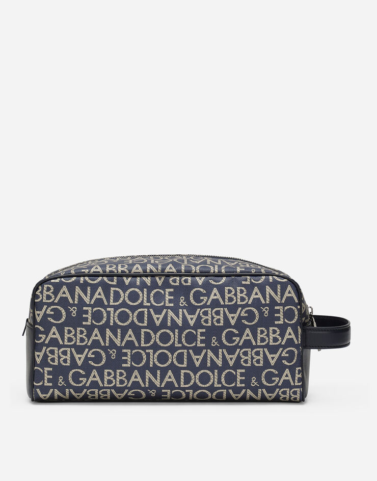 Dolce & Gabbana Necessaire aus beschichtetem Jacquard Blau BT0989AJ705