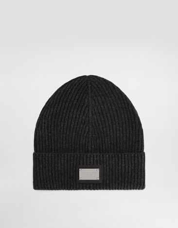 Dolce&Gabbana Cashmere and wool hat with branded tag Black BM2123AQ437