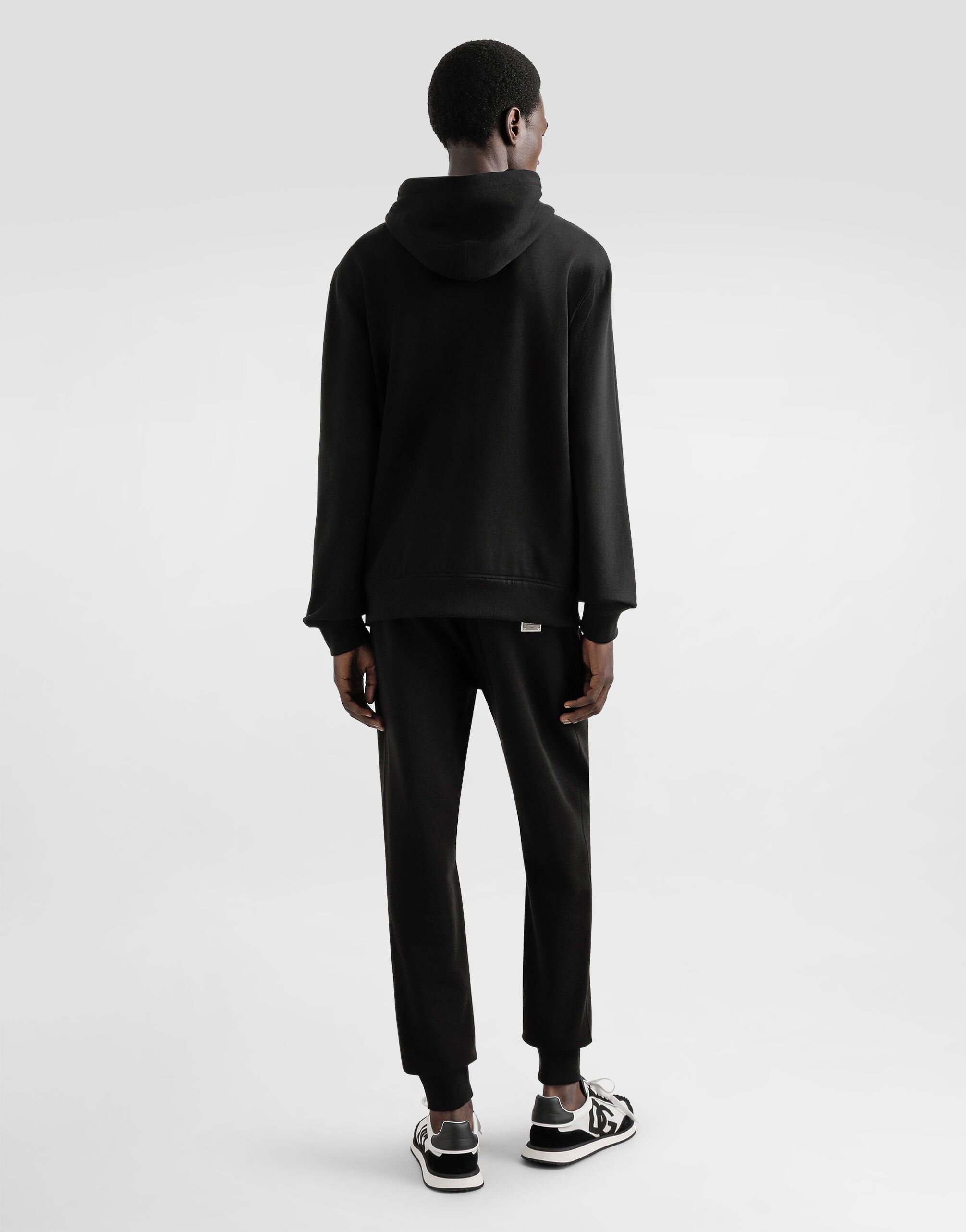 パーカー・フーディ Dolce & Gabbana Black cotton sweatshirt Dolce & Gabbana rhinestone-embellished Cotton Hoodie | Black
