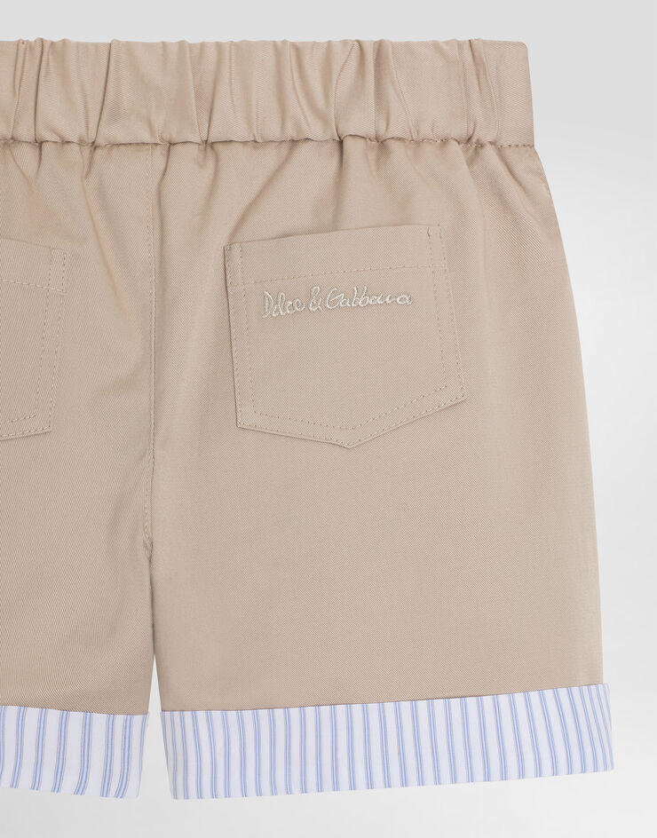 Dolce & Gabbana Bermudas aus Gabardine mit Dolce&Gabbana-Logo Beige L13Q67G7N9I