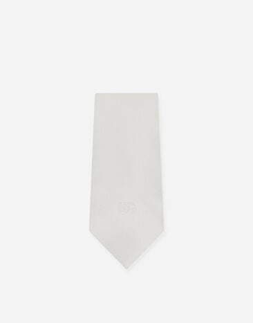 Dolce&Gabbana 6-cm silk blade tie with DG logo embroidery White GT149EG0UBU