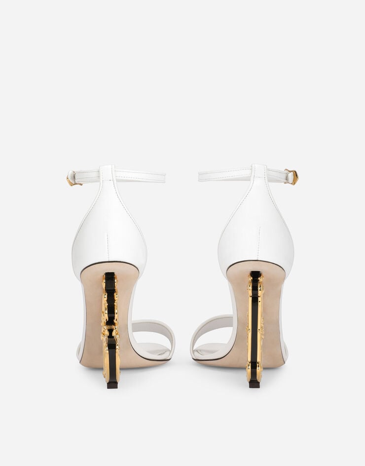 Dolce & Gabbana Nappa leather sandals with baroque DG detail White CR0739AV967