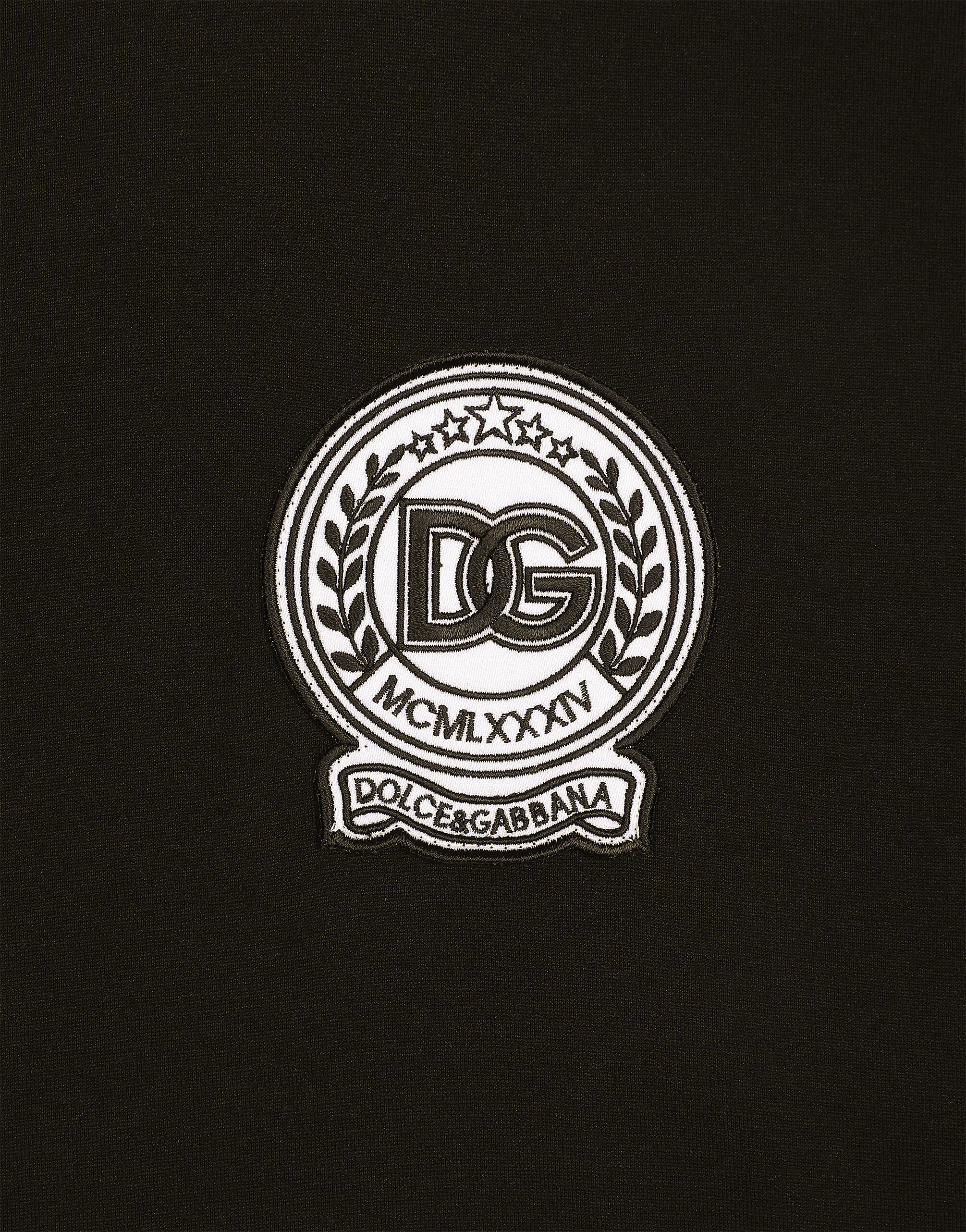 Cotton T-shirt with logo embroidery in Black for Men