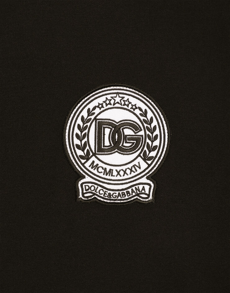 Dolce & Gabbana Camiseta de algodón con logotipo bordado Negro G8PN9ZG7NYE