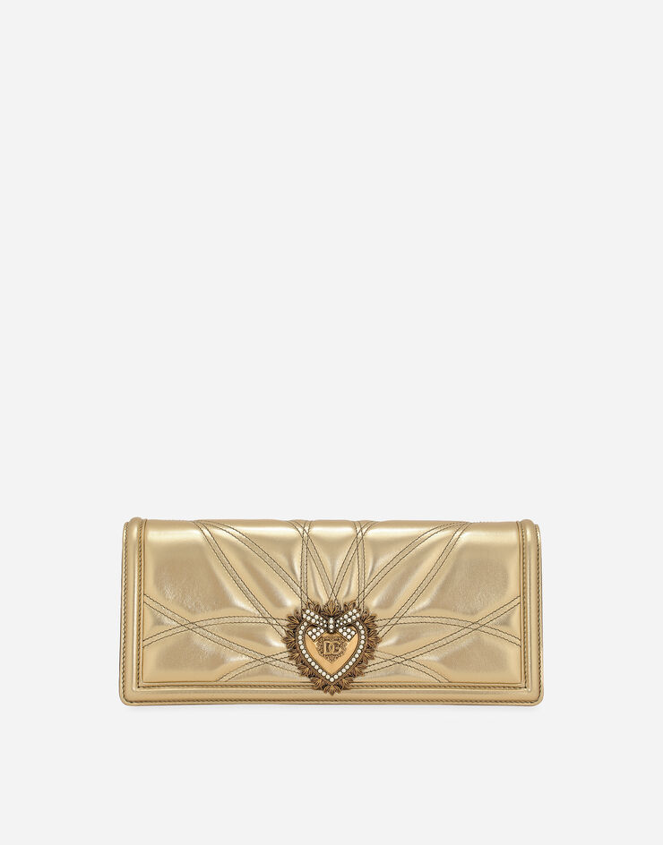 Dolce&Gabbana Сумка Devotion из стеганой кожи наппа золотой BB7347AD776