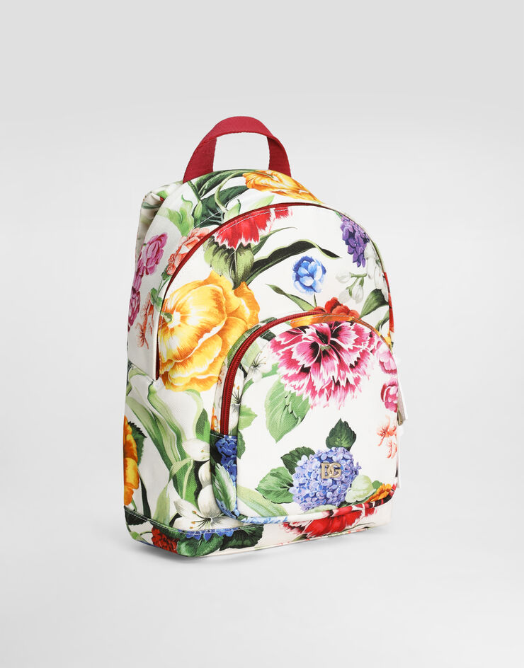 Dolce & Gabbana Canvas backpack with floral print Print EB0105A6571