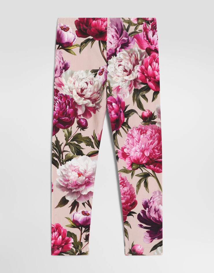 Dolce & Gabbana Leggings en interlock con estampado de peonías Multicolor L5JPB7G7QZU
