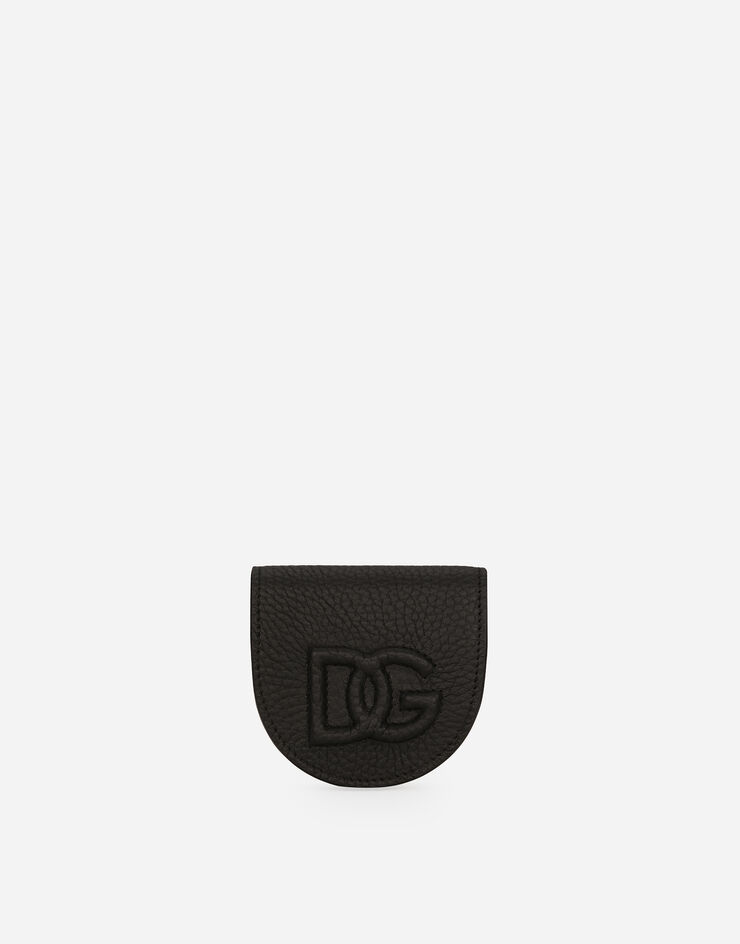 Dolce & Gabbana Monedero en piel de becerro con estampado de ciervo Negro BP3332A5326