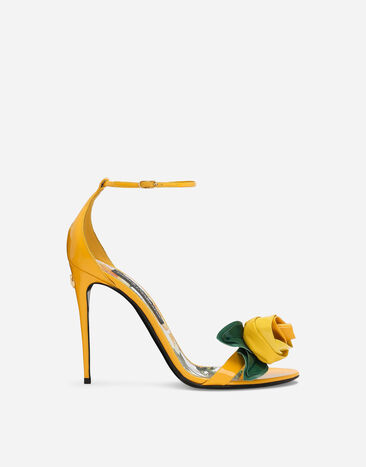 Dolce & Gabbana Patent leather sandals Yellow CR1741AQ240