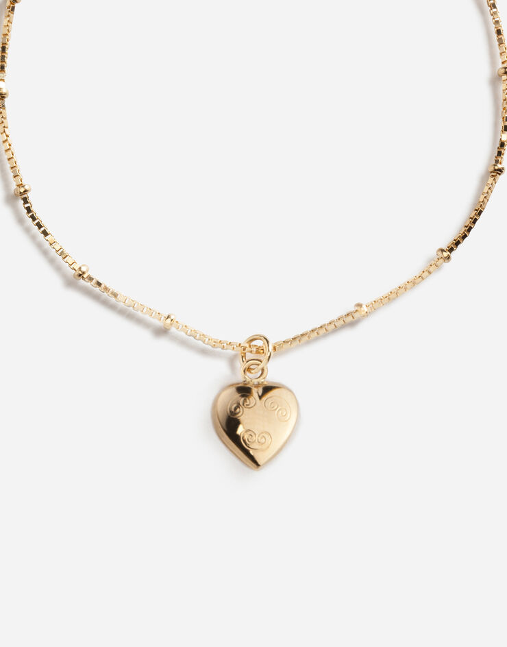 Dolce & Gabbana Pulsera con colgante de corazón Oro Amarillo WBEJ4GW0001