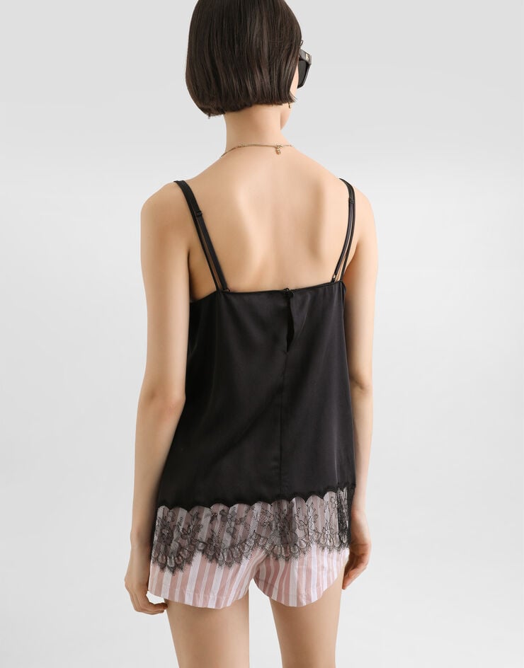 Dolce & Gabbana Top en satin de soie Dolce & Gabbana Top en satin de soie Black F7BN5TFU1AU