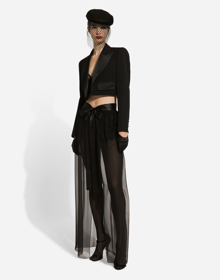 Dolce & Gabbana جاكيت سهرة سبينسر من صوف جبردين أسود F296YTFU21E