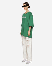 Dolce & Gabbana Cotton jersey T-shirt with DGVIB3 print Green F6HANTFU1HW