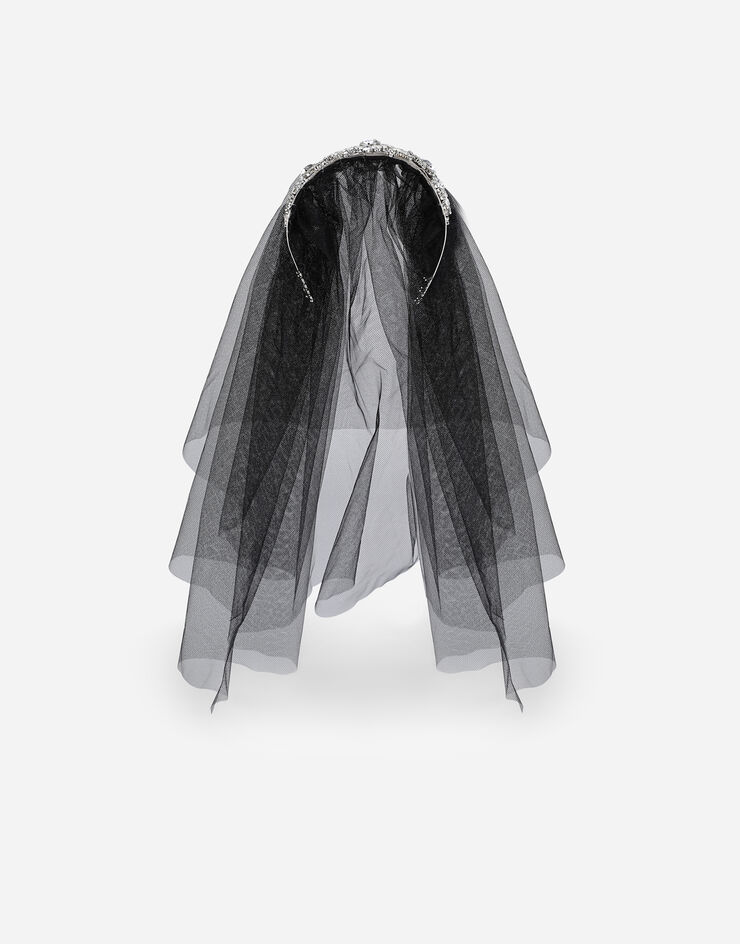 Dolce & Gabbana Rhinestone diadem with tulle veil Silver WHO2N3W1111