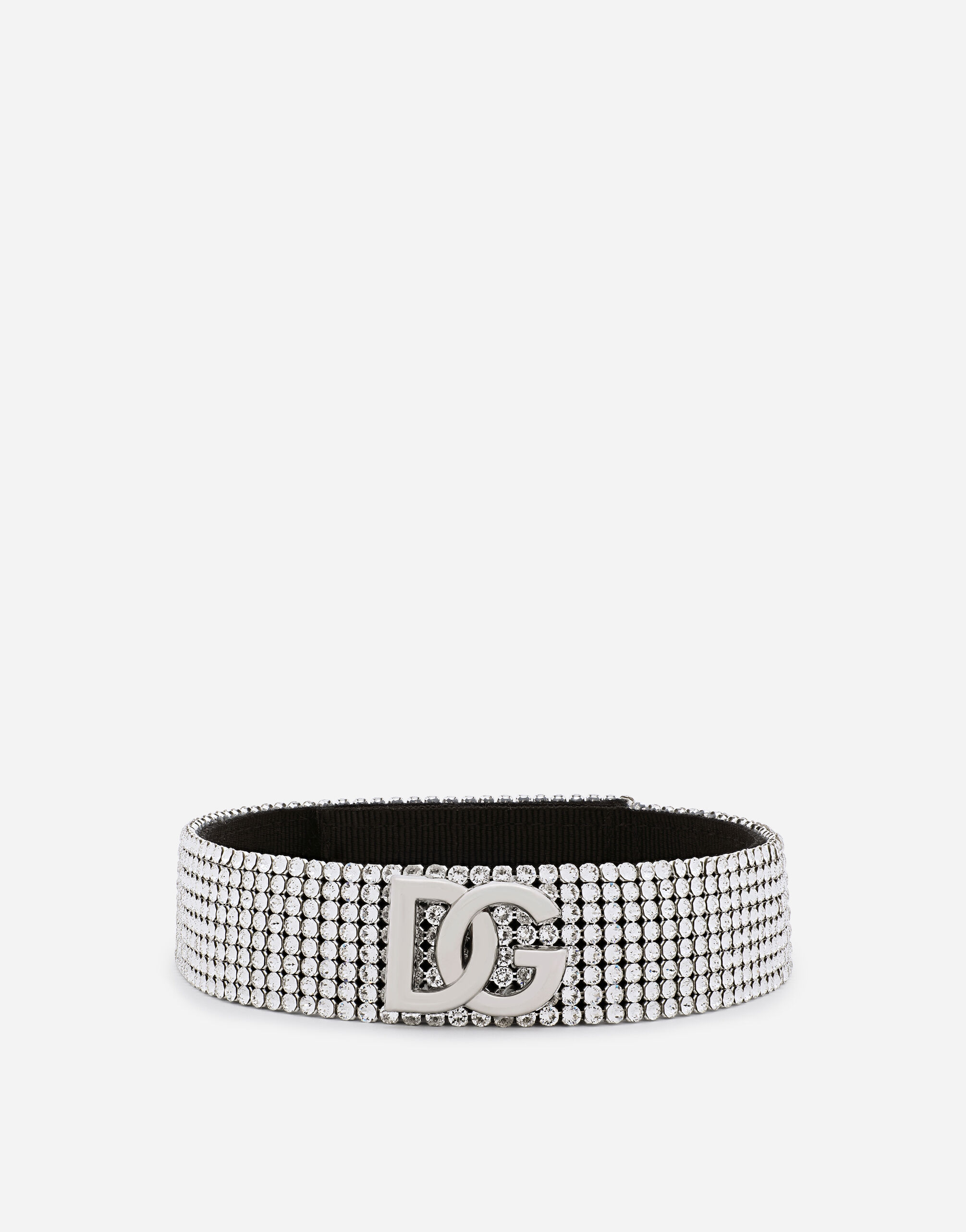 Crystal mesh choker with DG logo in Crystal for Women