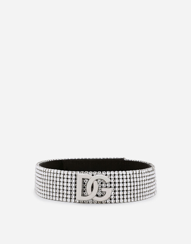 Dolce & Gabbana Choker aus Crystal-Mesh mit DG-Logo Kristall WNO6X1W1111